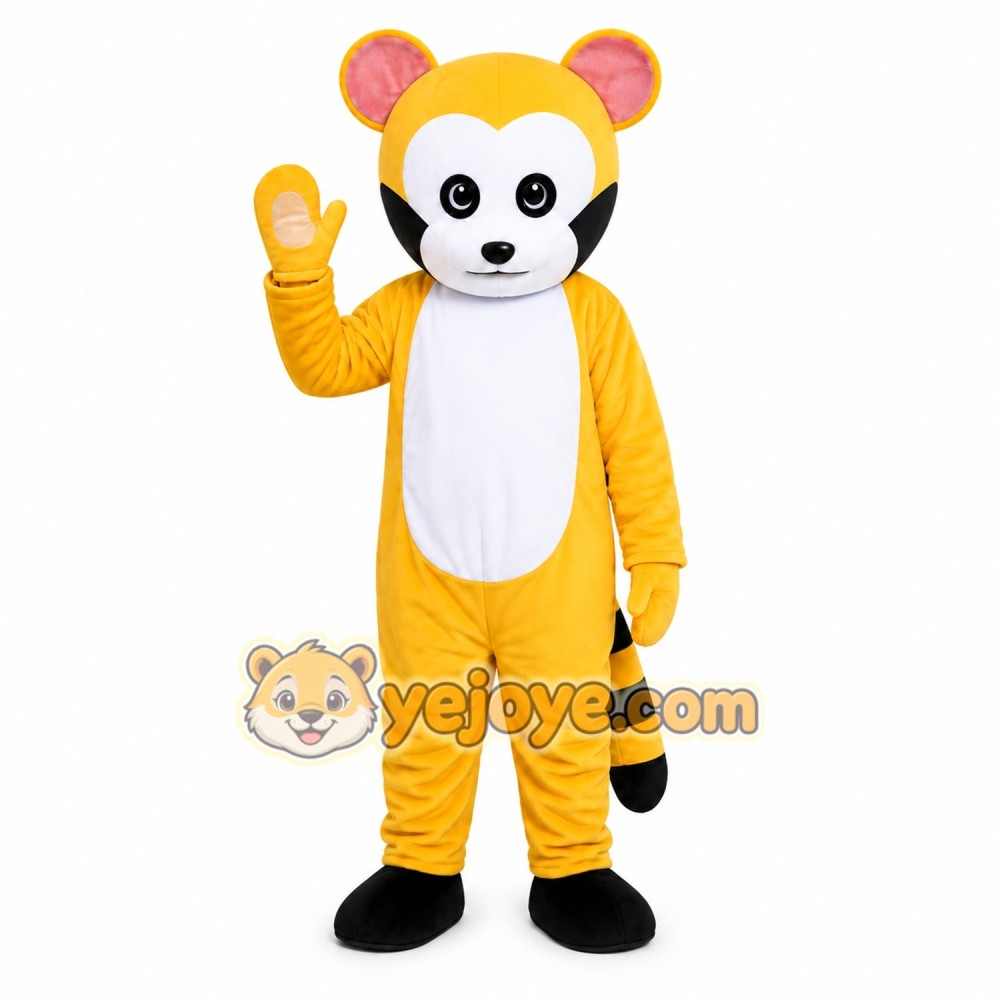 Yellow Raccoon Mascot Costume