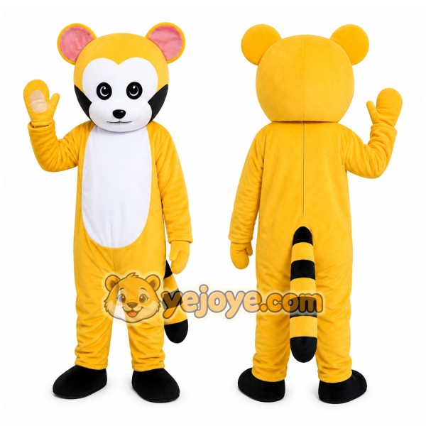 Yellow Raccoon Mascot Costume