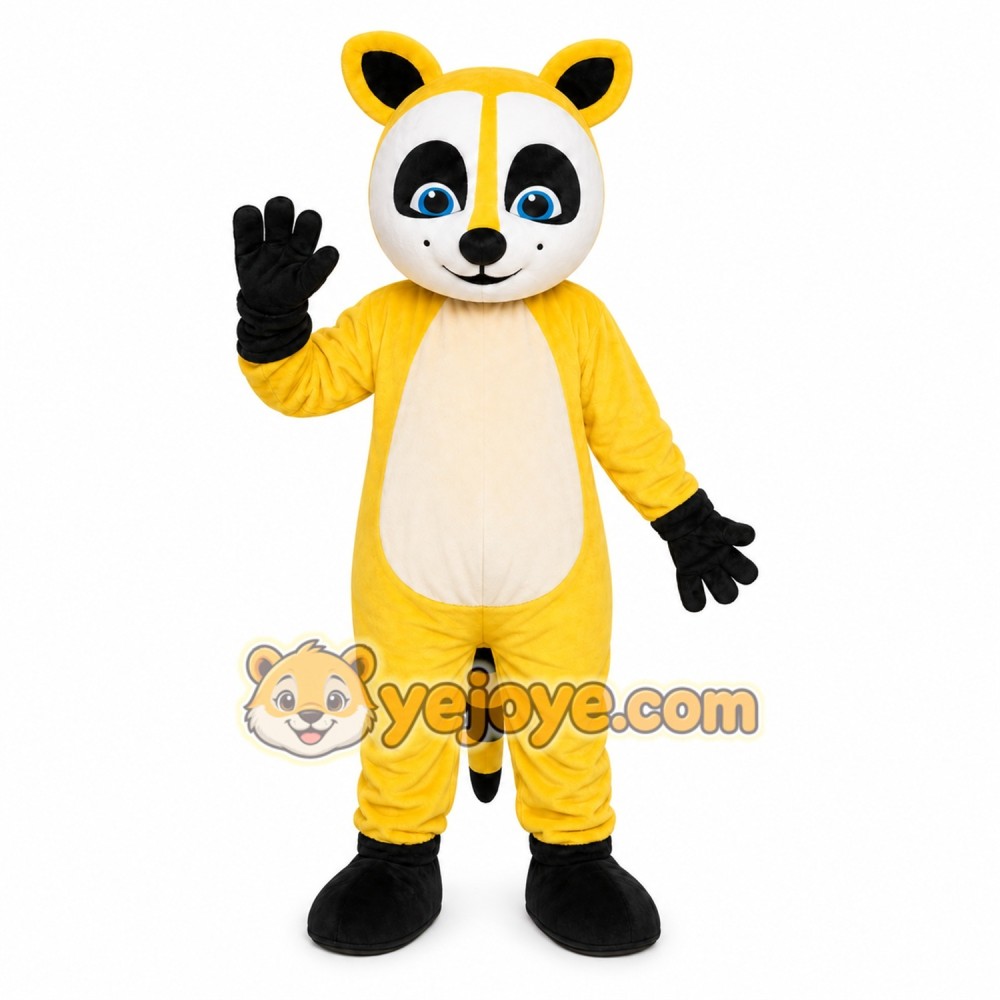 Yellow Raccoon Mascot Costume