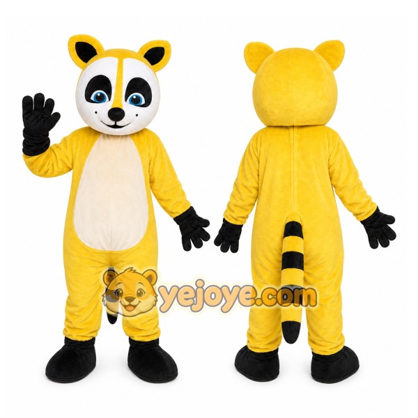 Yellow Raccoon Mascot Costume