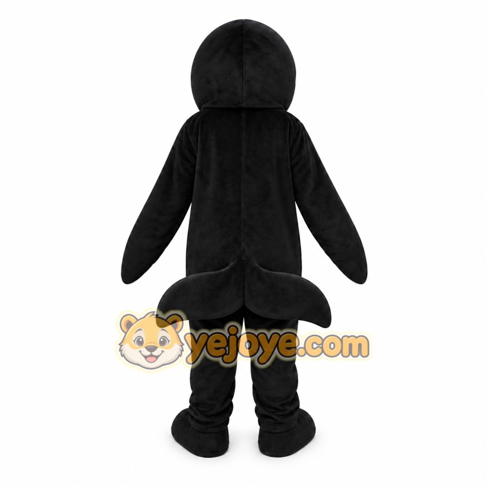 Black Dolphin Mascot Costume Black Dolphin Mascot Costume