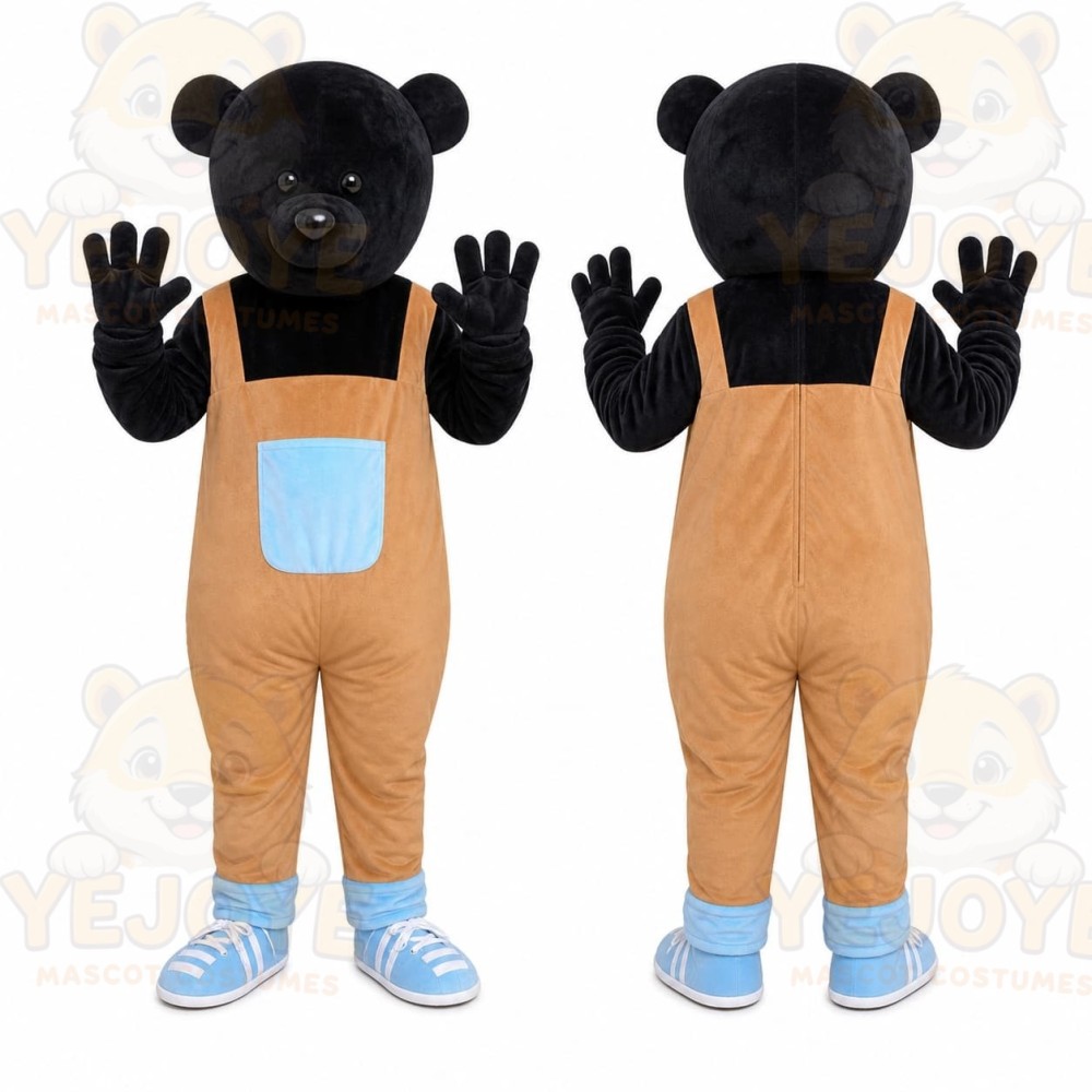 Brown Bear Overalls Mascot Costume