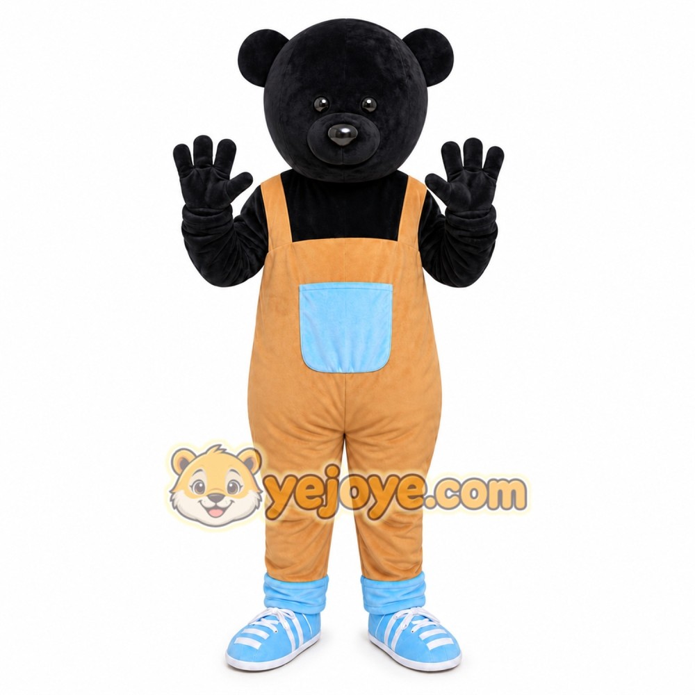 Brown Bear Overalls Mascot Costume Brown Bear Overalls Mascot Costume