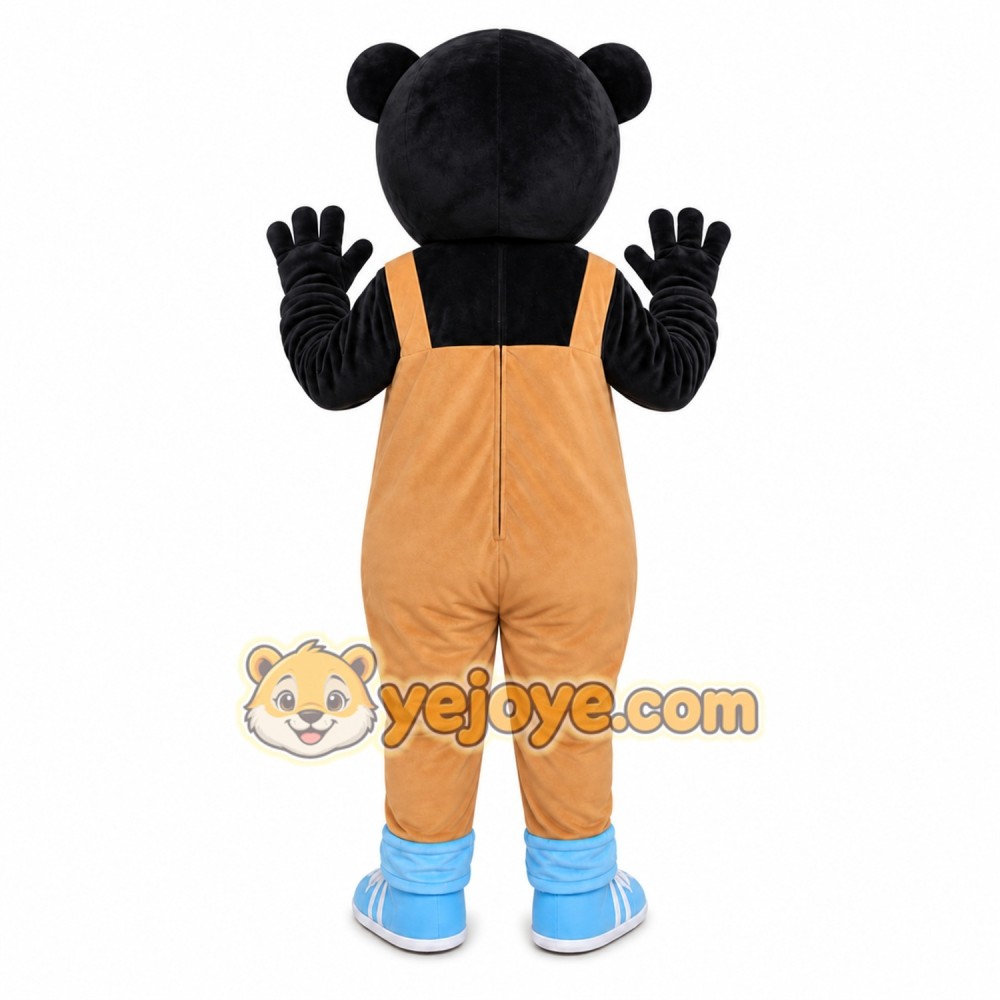 Brown Bear Overalls Mascot Costume Brown Bear Overalls Mascot Costume