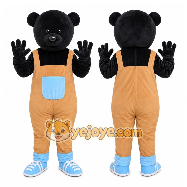 Brown Bear Overalls Mascot Costume