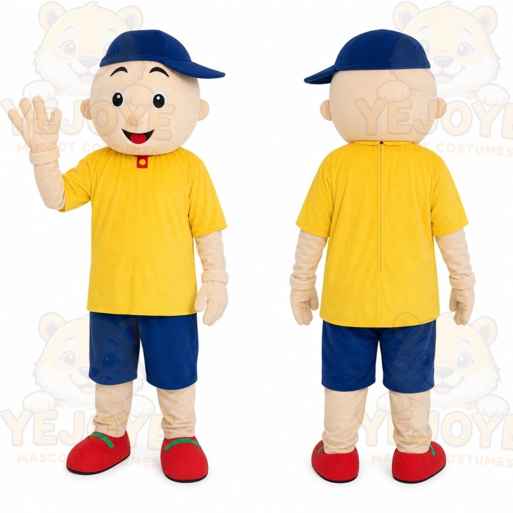 Yellow Shirt Boy Mascot Costume