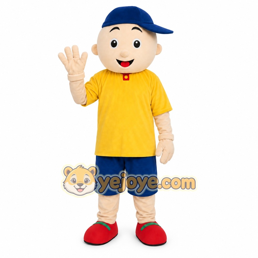 Yellow Shirt Boy Mascot Costume Yellow Shirt Boy Mascot Costume