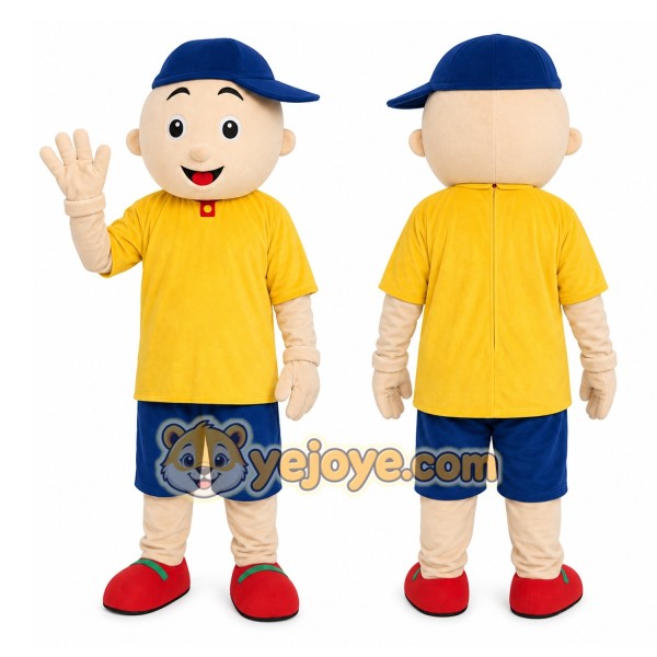 Yellow Shirt Boy Mascot Costume
