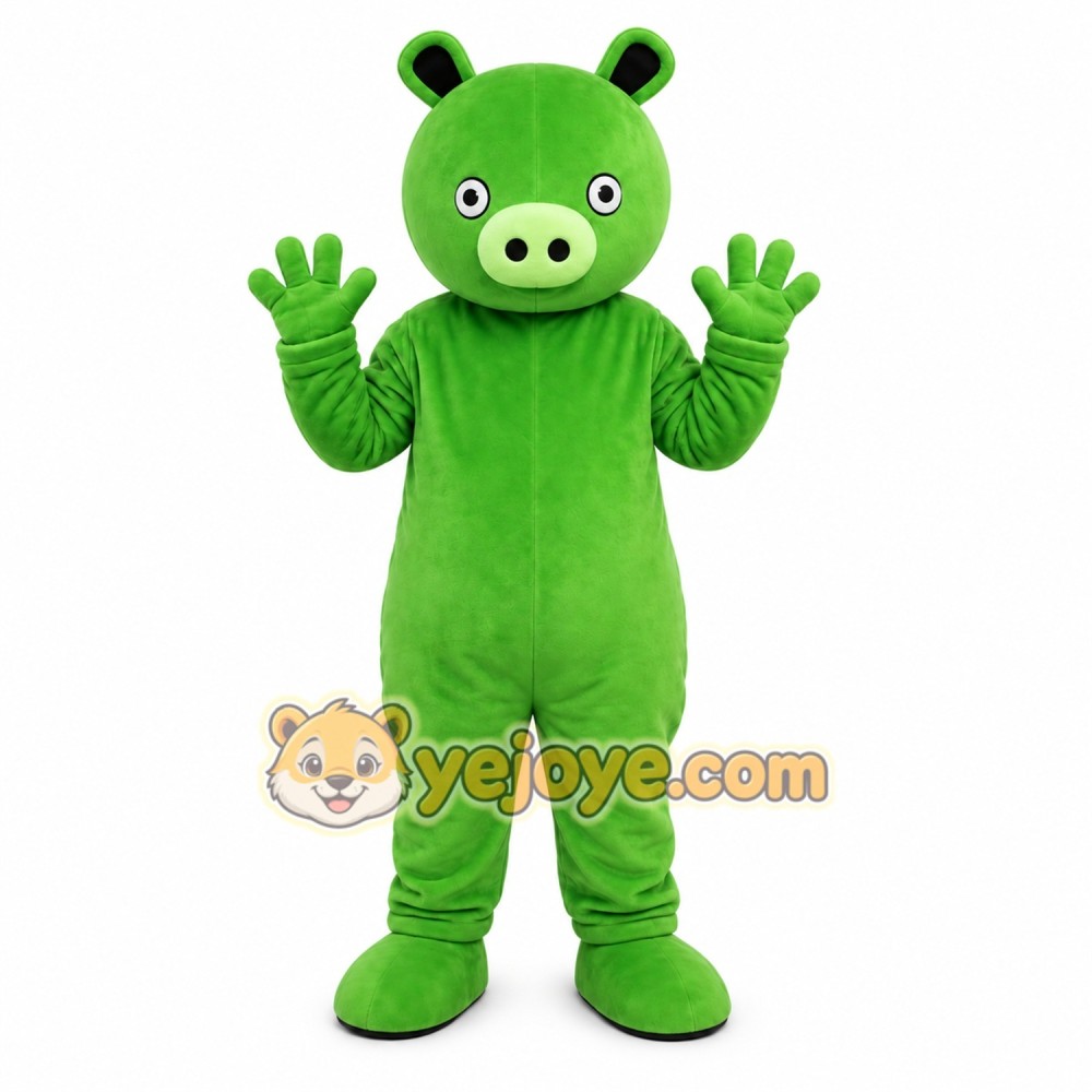 Green Pig Mascot Costume