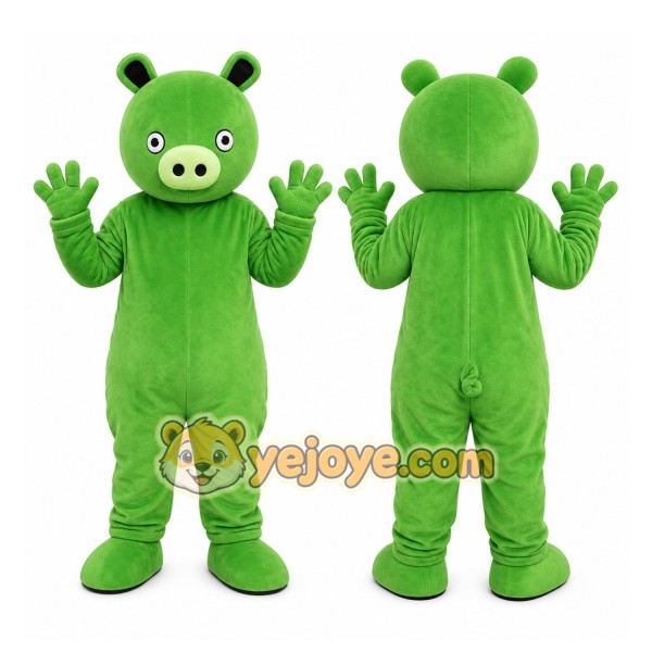Green Pig Mascot Costume
