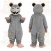 Gray Possum Mascot Costume Adult Plush Animal Character Suit