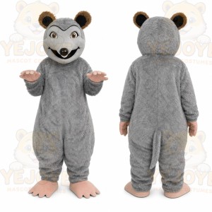 Gray Possum Mascot Costume Adult Plush Animal Character Suit