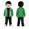 Green Jacket Boy Mascot Costume