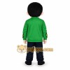 Green Jacket Boy Mascot Costume Green Jacket Boy Mascot Costume