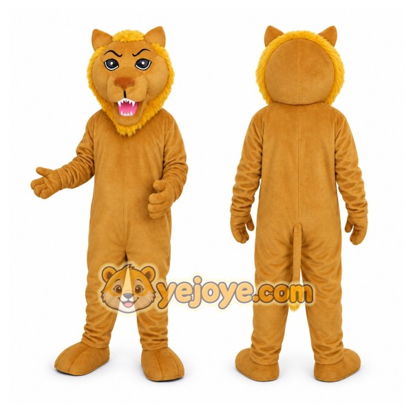 Tan Lion Mascot Costume