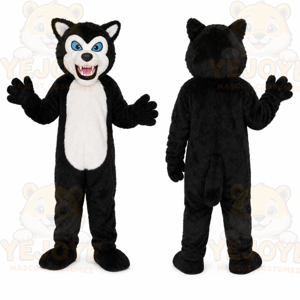 Black Husky Mascot Costume