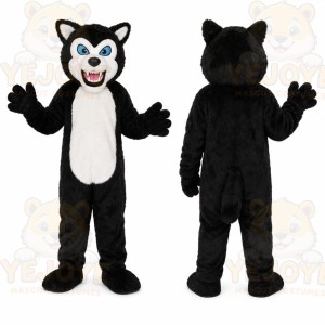 Black Husky Mascot Costume