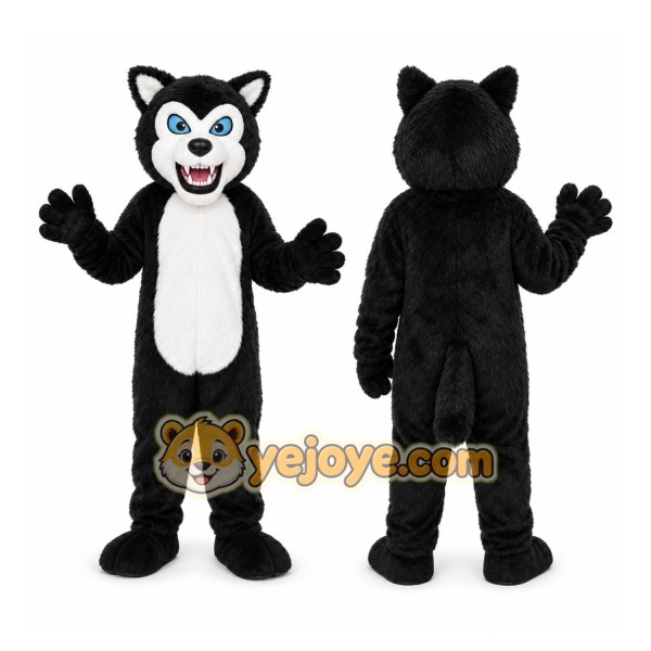 Black Husky Mascot Costume