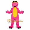 Cute Pink Dinosaur Mascot Costume with Yellow Belly Cute Pink Dinosaur Mascot Costume with Yellow Belly