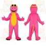 Cute Pink Dinosaur Mascot Costume with Yellow Belly