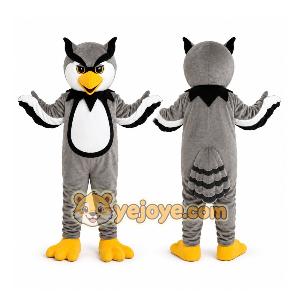 Gray Owl Mascot Costume Gray Owl Mascot Costume