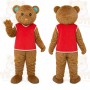 Bear Red Vest Mascot Costume