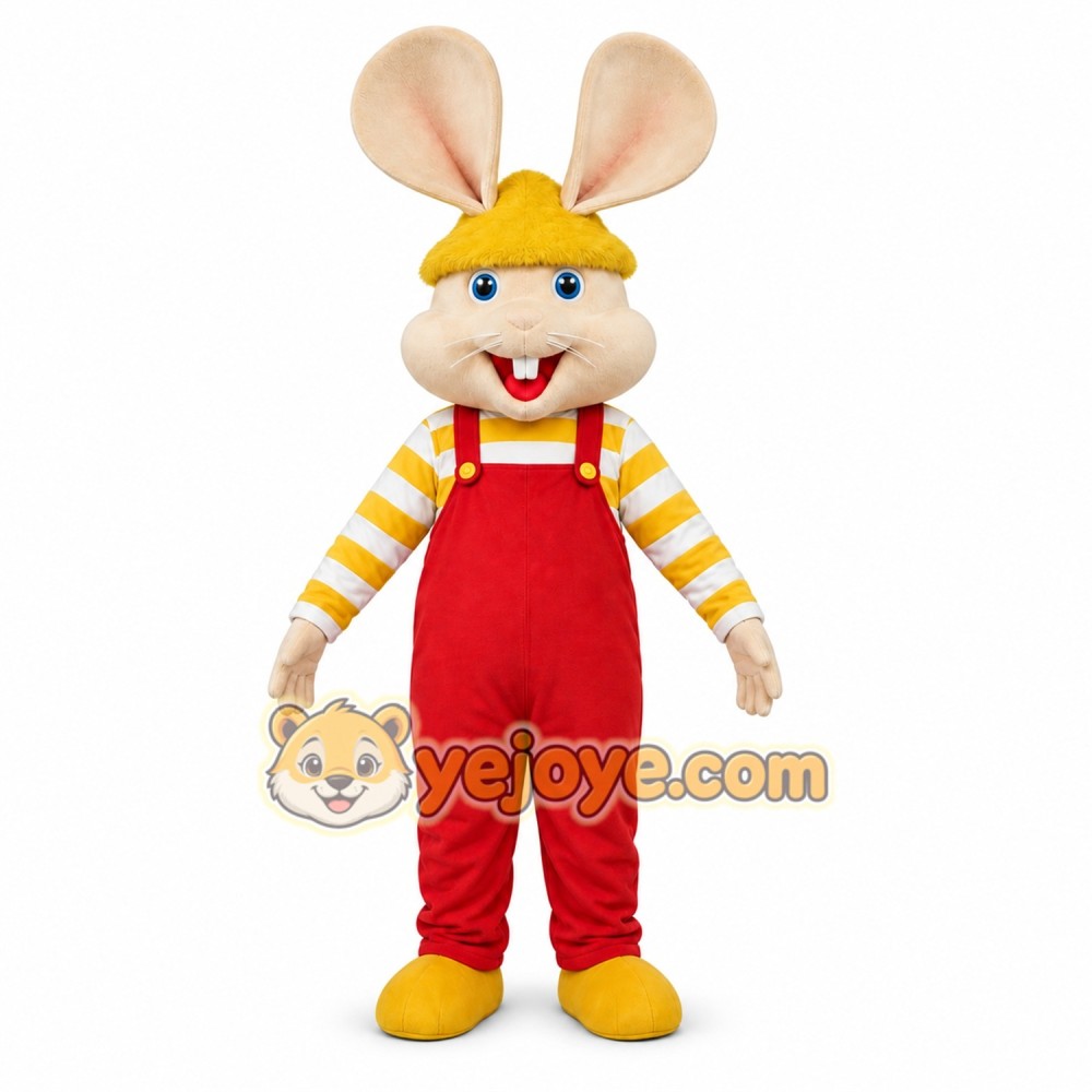 Rabbit Overalls Mascot Costume Rabbit Overalls Mascot Costume
