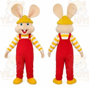 Rabbit Overalls Mascot Costume