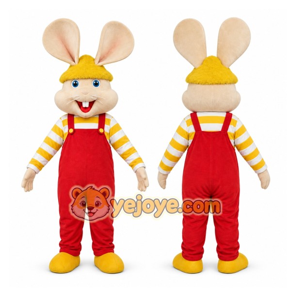 Rabbit Overalls Mascot Costume