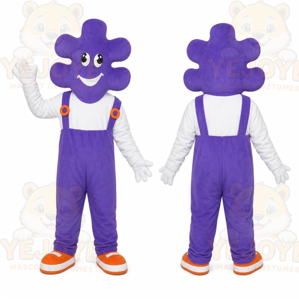 Purple Puzzle Piece Mascot Costume