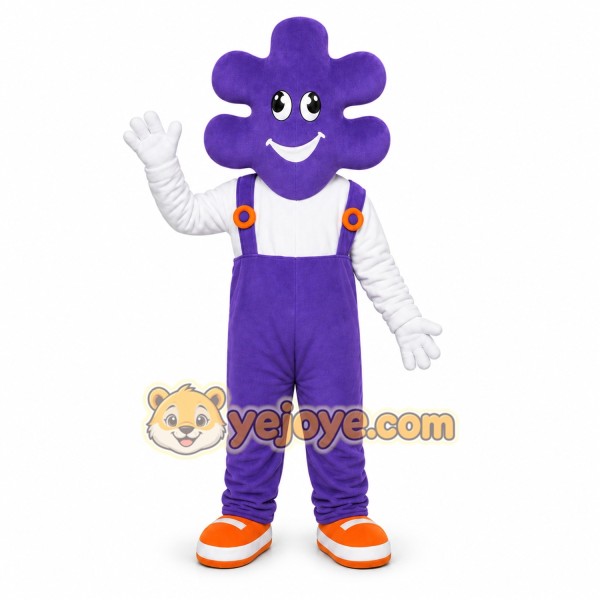 Purple Puzzle Piece Mascot Costume