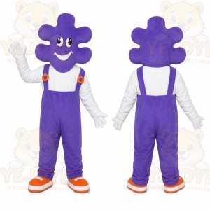 Purple Puzzle Piece Mascot Costume