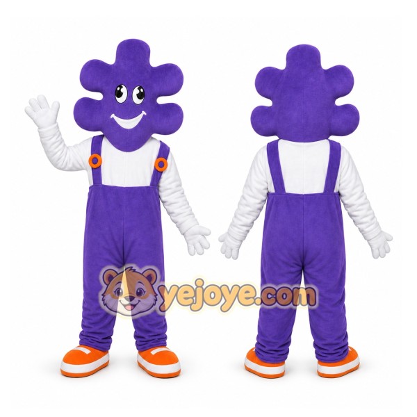 Purple Puzzle Piece Mascot Costume