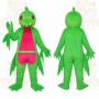 Green Cartoon Dinosaur Mascot Costume with Pink Belly