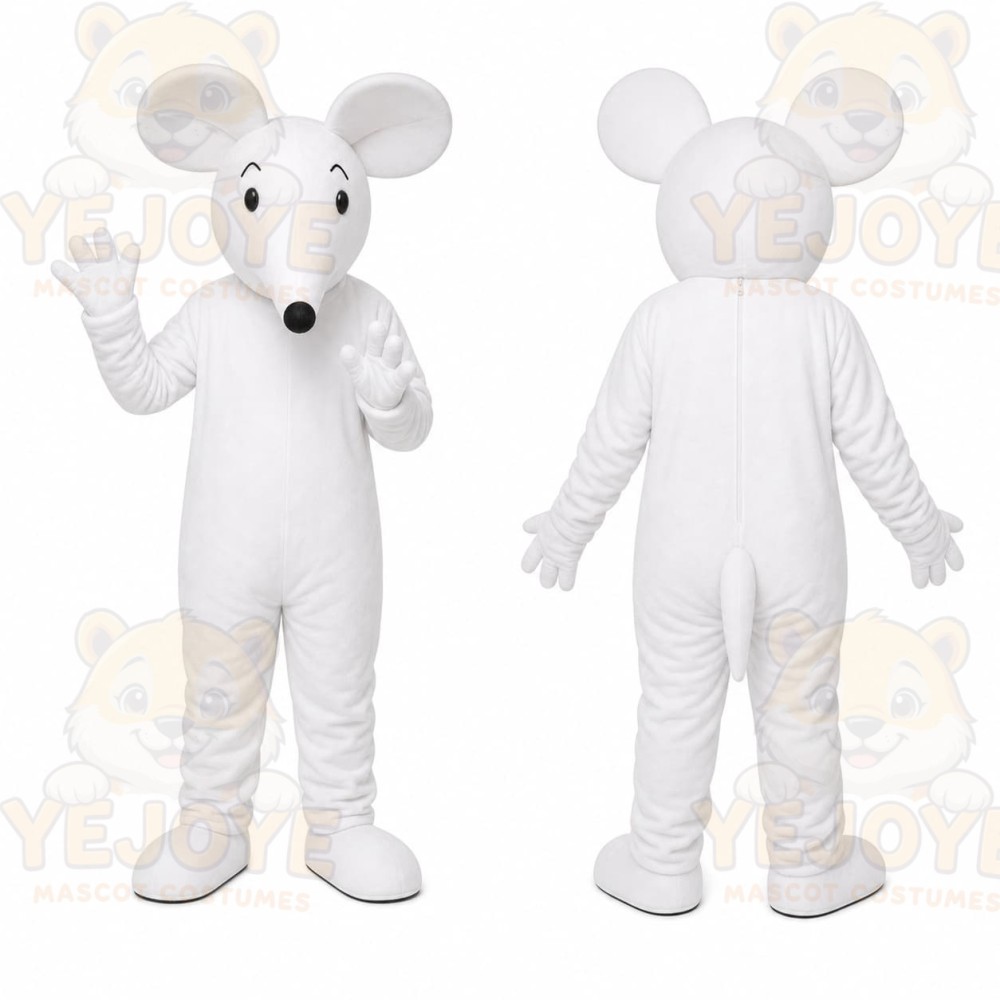 White Mouse Mascot Costume