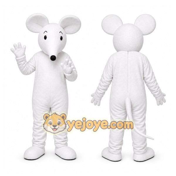 White Mouse Mascot Costume