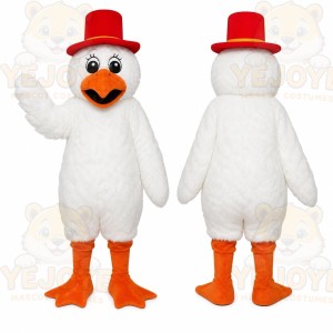 Goose Red Hat Mascot Costume