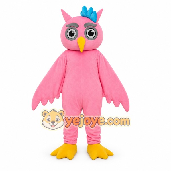 Pink Owl Mascot Costume Pink Owl Mascot Costume