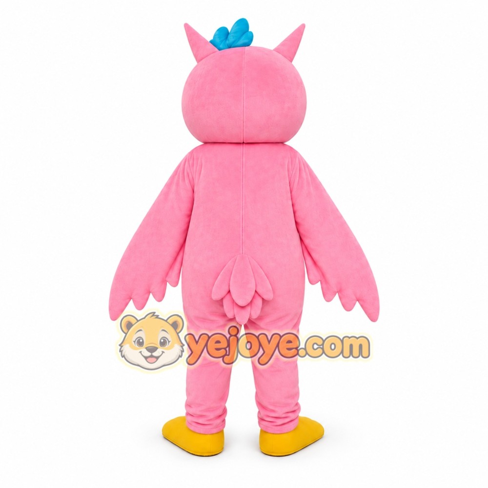 Pink Owl Mascot Costume Pink Owl Mascot Costume
