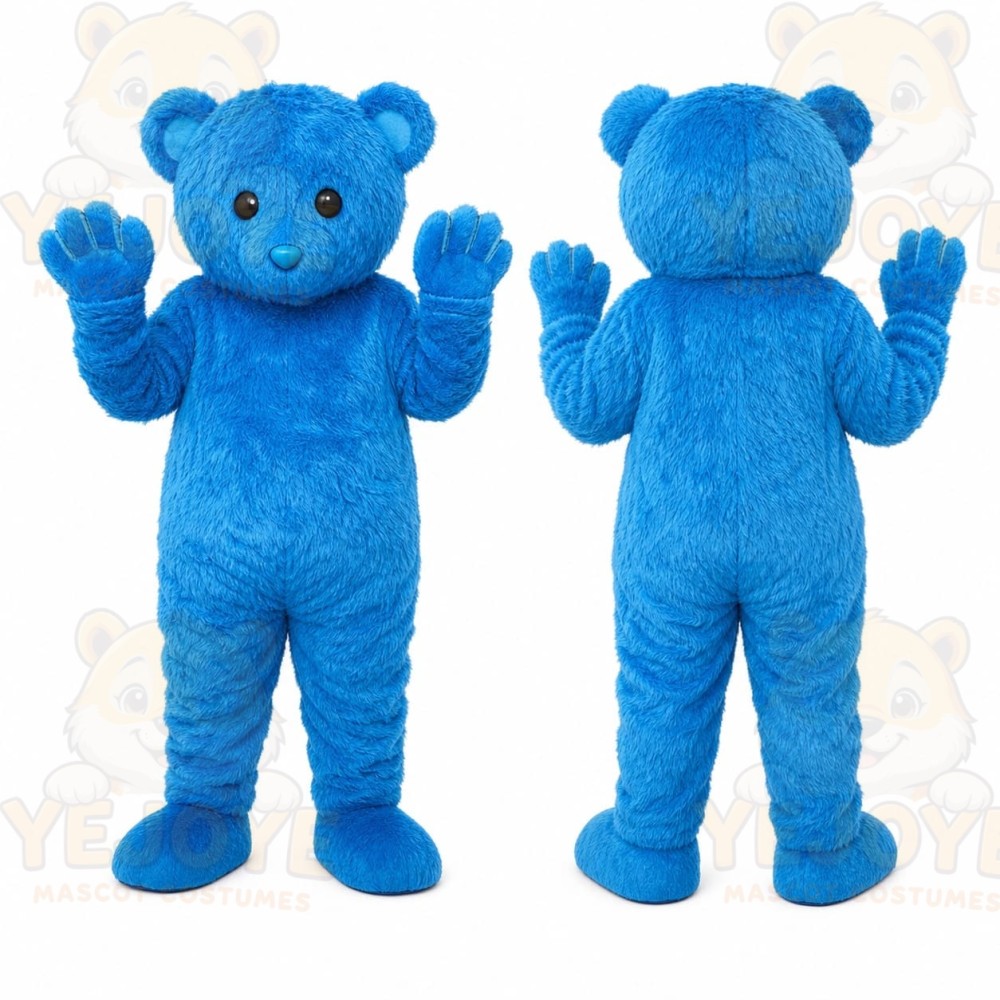 Blue Bear Mascot Costume