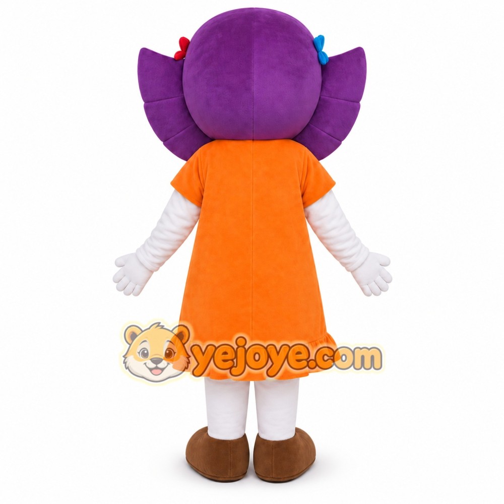 Purple Hair Girl Mascot Costume Purple Hair Girl Mascot Costume