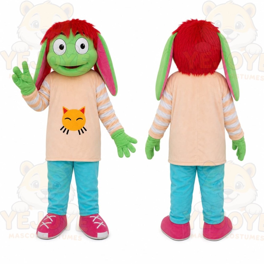 Green Hair Girl Mascot Costume