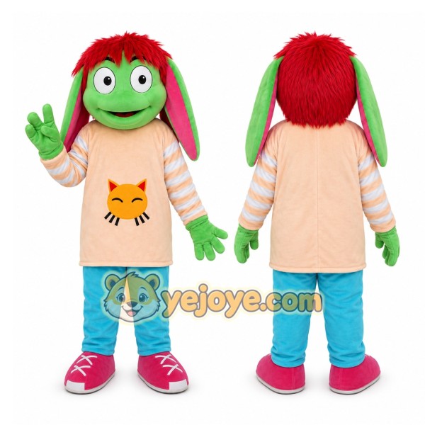 Green Hair Girl Mascot Costume