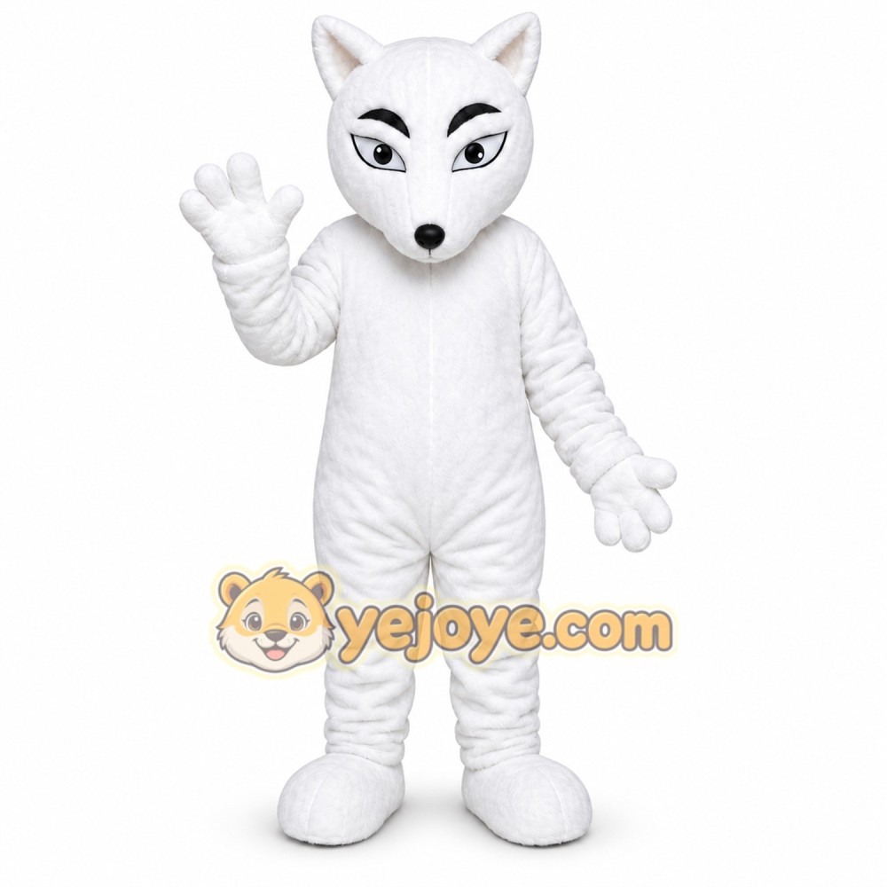 Cute White Wolf Mascot Costume Adult Character Outfit Cute White Wolf Mascot Costume Adult Character Outfit