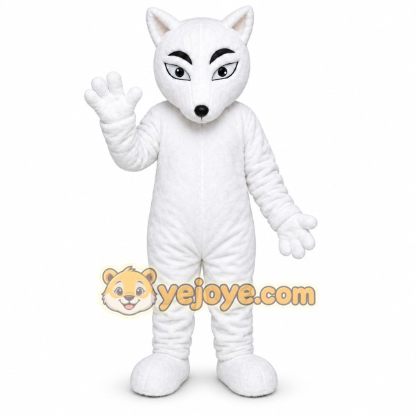 Cute White Wolf Mascot Costume Adult Character Outfit