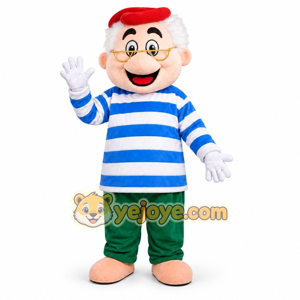 Striped Sailor Boy Mascot Costume Striped Sailor Boy Mascot Costume