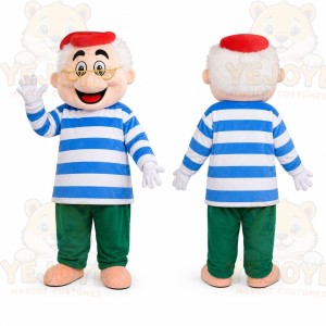 Striped Sailor Boy Mascot Costume