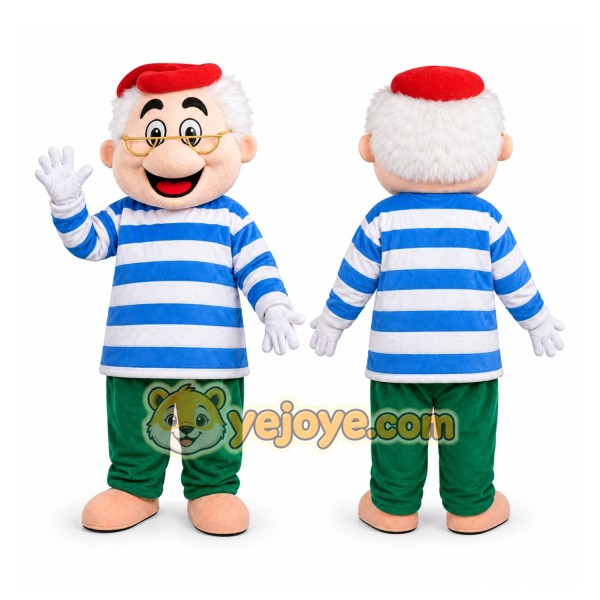 Striped Sailor Boy Mascot Costume