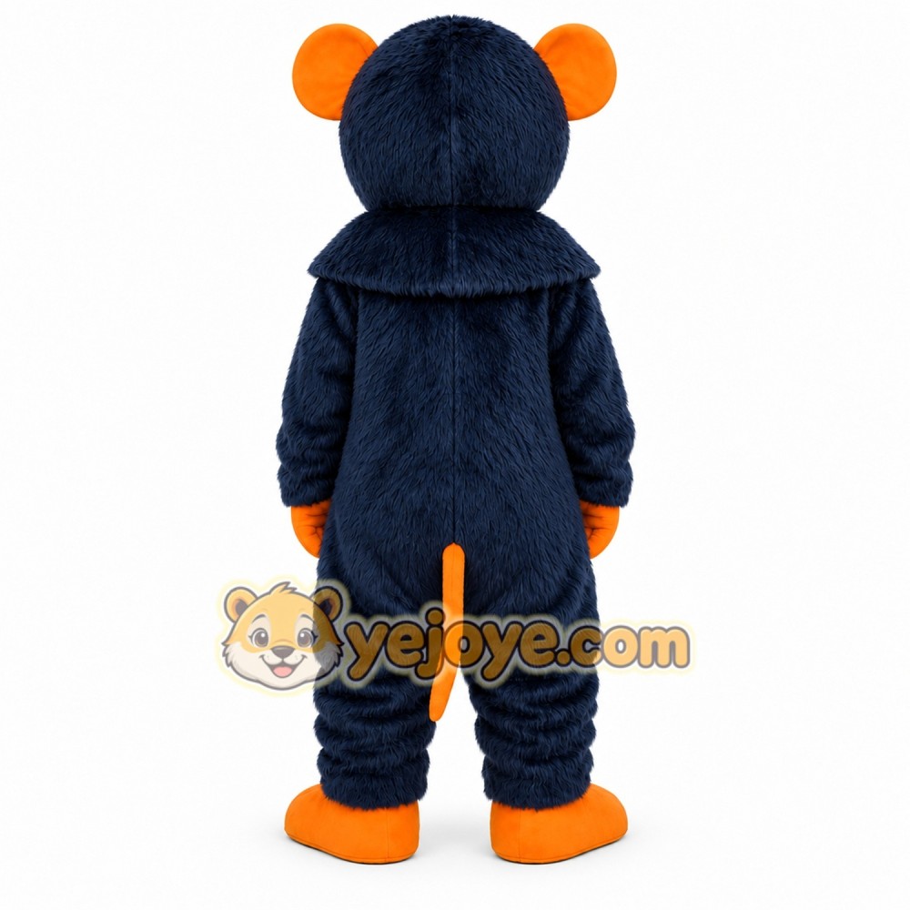 Navy Blue Mouse Mascot Costume with Orange Ears Navy Blue Mouse Mascot Costume with Orange Ears