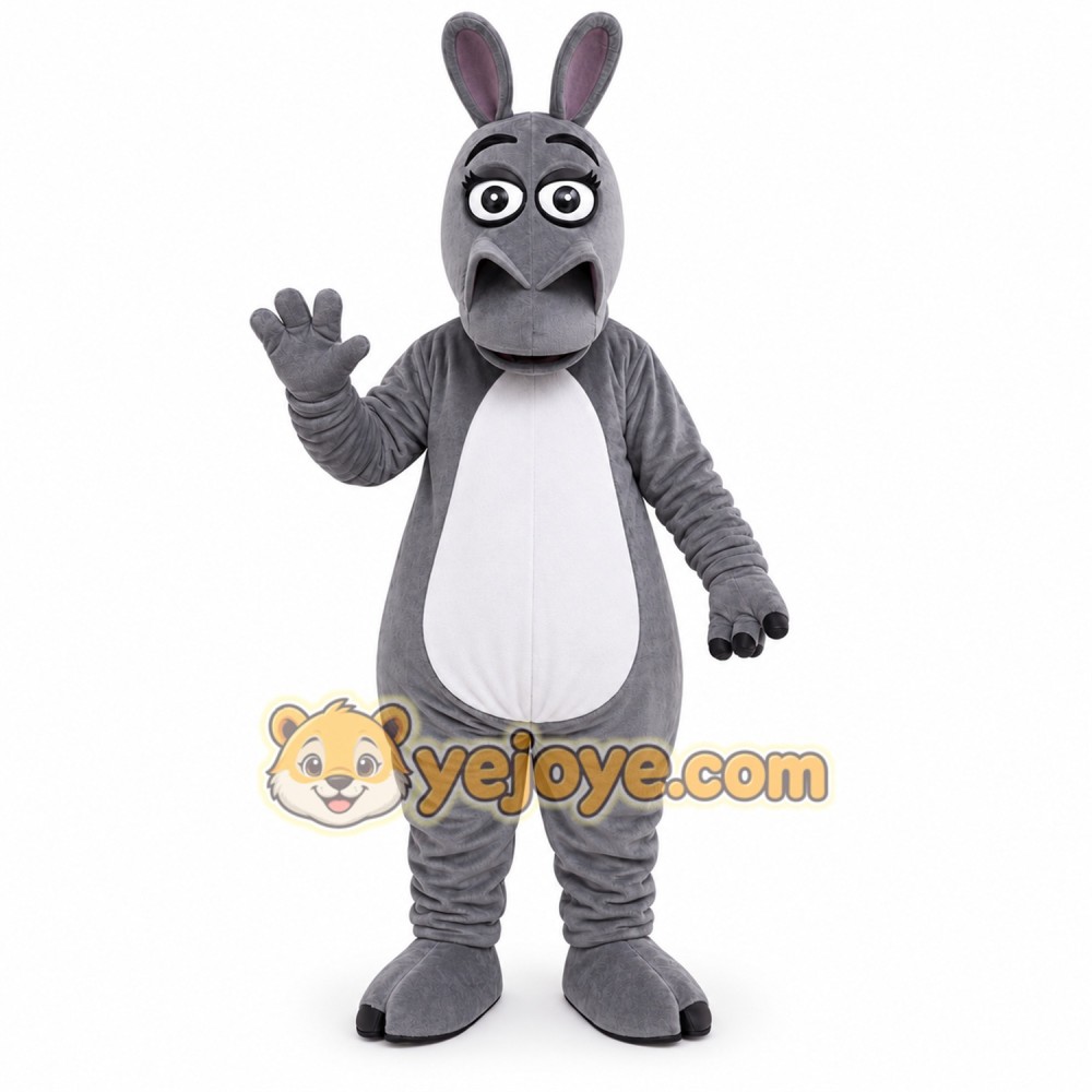 Gray Donkey Mascot Costume Gray Donkey Mascot Costume